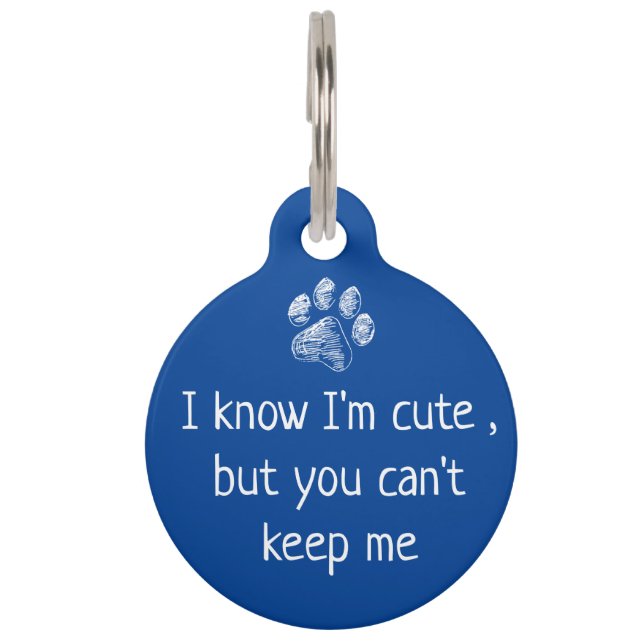 Cute Personalized Pet Dog Name Tags - Funny Puppy (Front)