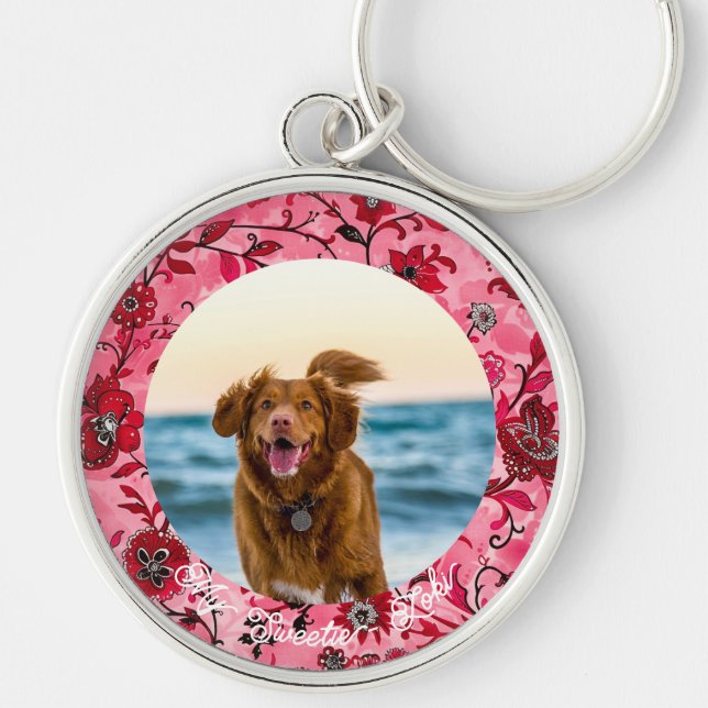 Cute Personalized Pet Keepsake for Dog Dads Keychain (Front)