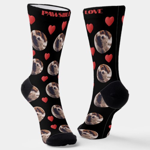 Cute personalized pet love photo  socks