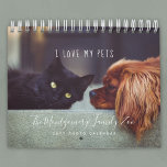 Cute Personalized Pet Lovers 2024 Photo Calendar<br><div class="desc">Add your own special touch to this cute custom year calendar by replacing the twelve pet photos with your favorites! This two page photo calendar template includes all twelve of your favorite photos on the back for easy reference; all are framed in white over a black background. Easily personalize the...</div>