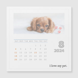 Cute Personalized Pet Lovers 2024 Photo Calendar