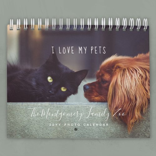 Cute Personalized Pet Lovers 2025 Photo Calendar