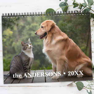 Cute Personalized Pet Lovers Family Dog 2025 Photo Calendar