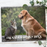 Cute Personalized Pet Lovers Family Dog 2026 Photo Calendar<br><div class="desc">Introducing our Cute & Modern Pets and Family Photo Calendar – a perfect blend of simplicity and charm for every pet lover and family member! This 12-month wall calendar features: Full-Photo Layout: Each month showcases a full-page photo of your adorable pets or cherished family moments, allowing you to relive those...</div>