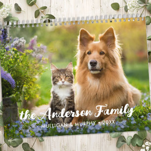 Cute Personalized Pet Lovers Modern 2025 Photo Calendar