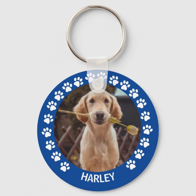 Cute Personalized Pet Photo Dog Lover  Keychain (Front)