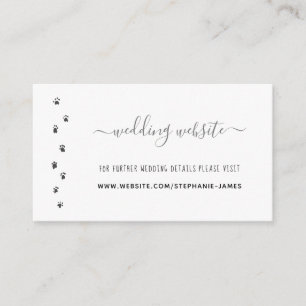 Cute Personalized Pet Wedding Website Enclosure Card