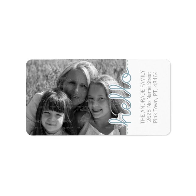 Cute Personalized Photo Address Labels | Hello (Front)