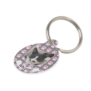Cute personalized photo and text cat pet tag