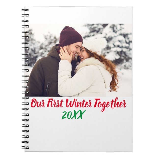 Cute Personalized Photo and Text Modern Notebook (Front)