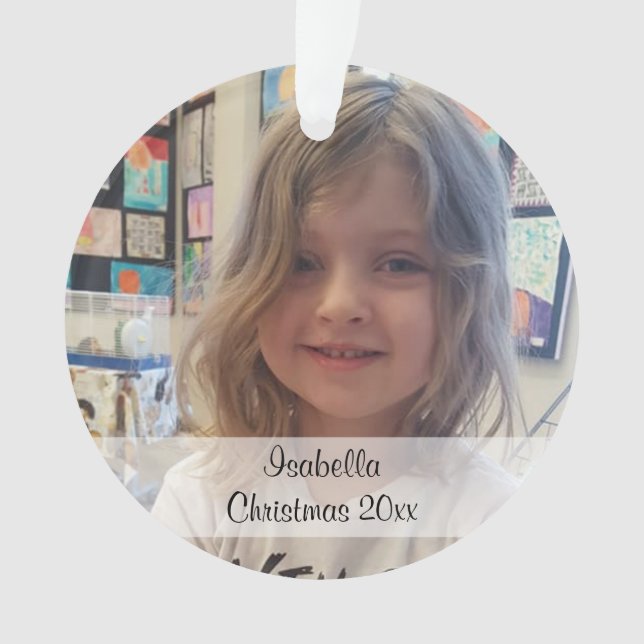 Cute Personalized Photo Christmas Keepsake Ornament (Front)