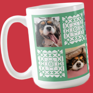  Cute Personalized Photo Green Gift for Dog Lovers Coffee Mug