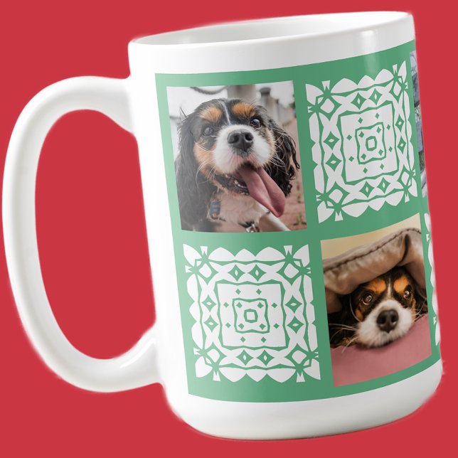  Cute Personalized Photo Green Gift for Dog Lovers Coffee Mug (Creator Uploaded)