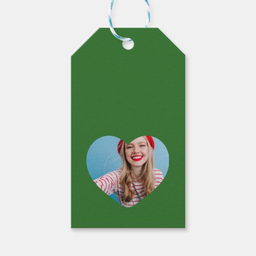 Cute personalized photo Heart Christmas Gift Tags