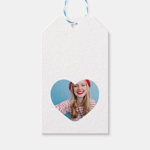 Cute personalized photo Heart Christmas Gift Tags