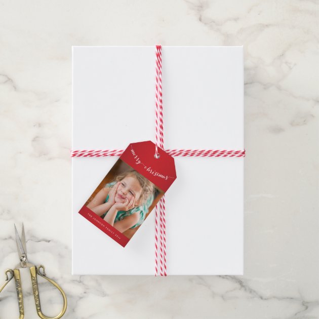 Cute Personalized Photo Merry Christmas Gift Tags