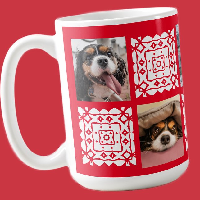  Cute Personalized Photo Red Gift for Dog Lovers Coffee Mug (Creator Uploaded)