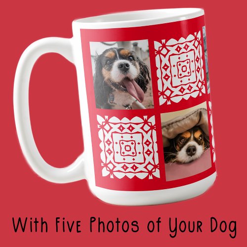  Cute Personalized Photo Red Gift for Dog Lovers Coffee Mug