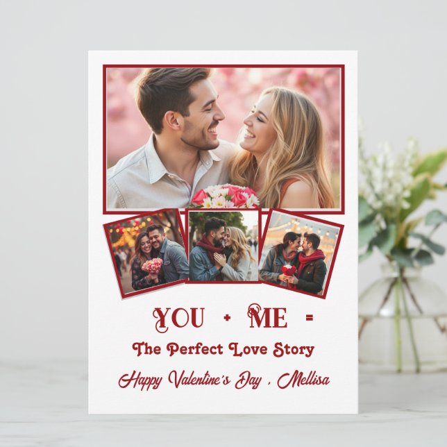 Cute Personalized Photo Valentine's Day Holiday Card (Standing Front)