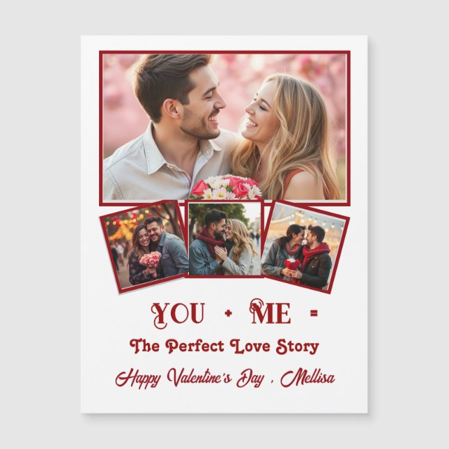 Cute personalized Photo Valentine's day magnetic  (Front)