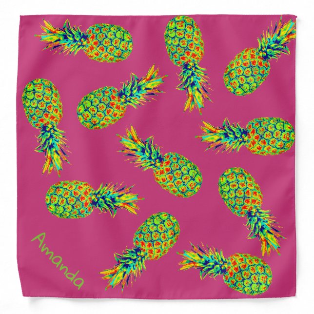 CUTE Personalized Pineapple Pattern Bandana (Front)