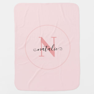 Cute Personalized Pink Baby Blanket