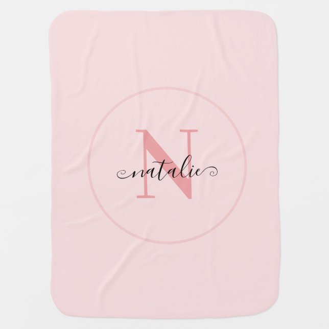 Cute Personalized Pink Baby Blanket (Front)