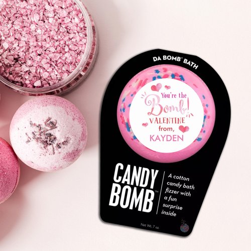 Cute Personalized Pink Bath Bomb Valentine Classic Round Sticker