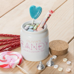 Cute Personalized Pink Candy Jar