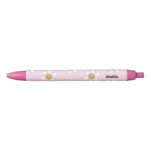 Cute Personalized Pink Flowers Pen