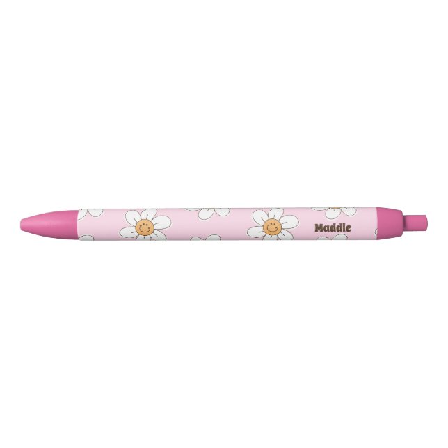 Cute Personalized Pink Flowers Pen (Front)