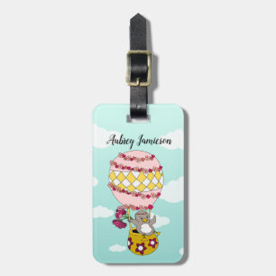 Cute Personalized Pink Girly Boho Flower Princess Luggage Tag