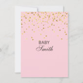 Cute Personalized Pink Gold Baby Shower Invites (Back)