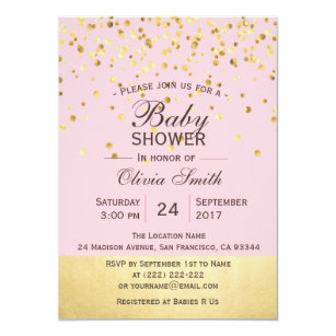Cute Baby Shower Invitations Zazzle Cute Personalized Pink Gold Baby Shower Invites