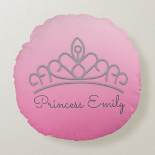 Cute Personalized Pink Princess Tiara Pillow