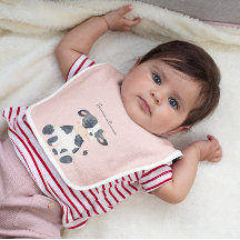 Cute personalized pink watercolor cow