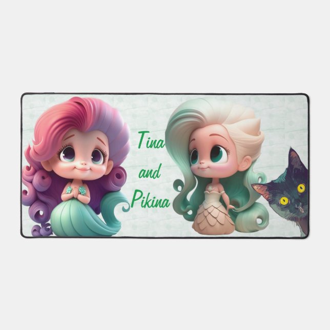 Cute Personalized Play Mat for Little Girls' Table (Front)