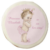 Cute Personalized Princess Baby Shower Sugar Cookie (Front)