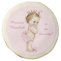 Cute Personalized Princess Baby Shower Sugar Cookie