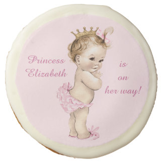 Cute Personalized Princess Baby Shower Sugar Cookie