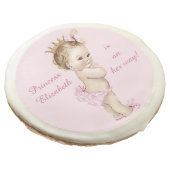Cute Personalized Princess Baby Shower Sugar Cookie (Angled)