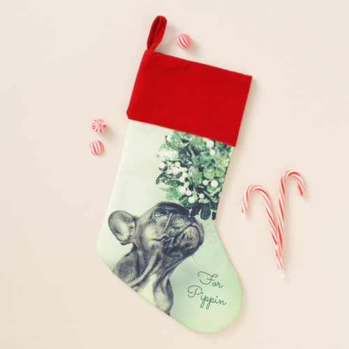 Cute Personalized Puppy Dog Photo Christmas Stocking