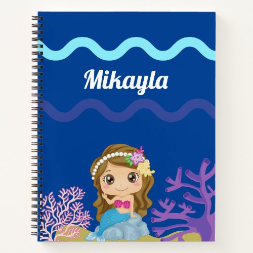 Cute Personalized Purple Mermaid  Notebook