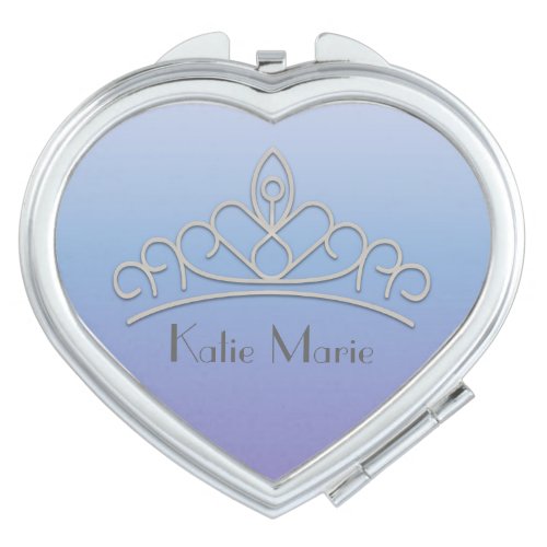 Cute Personalized Purple Pageant Tiara Compact Makeup Mirror