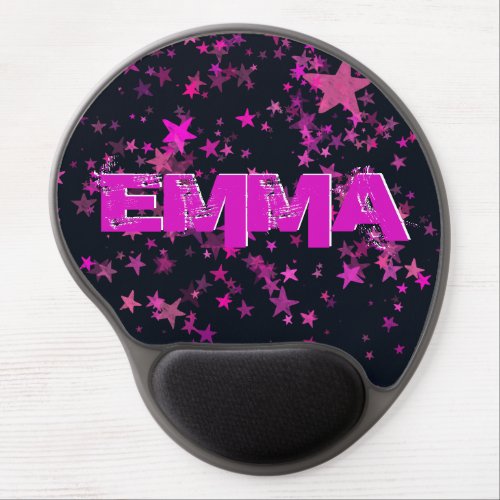 Cute Personalized Purple Stars Gel Mouse Pad