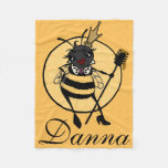 Cute Personalized Queen Bee Fleece Blanket at Zazzle