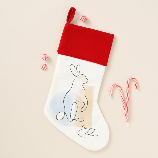 Cute personalized rabbit Christmas Stocking (Front)