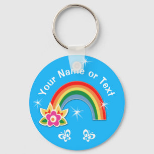 Cute Personalized Rainbow Party Favors for Girls Keychain