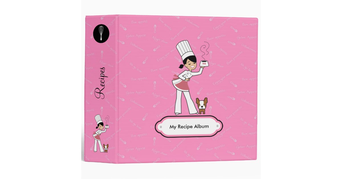 Cute Personalized Recipe Binder For Girls Zazzle Com