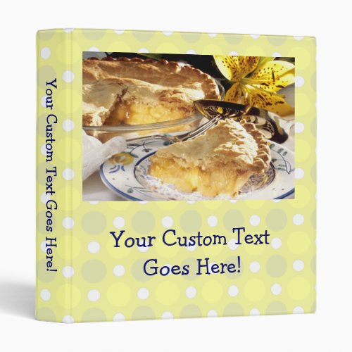 Cute Personalized Recipe Book Apple Pie Photo Binder